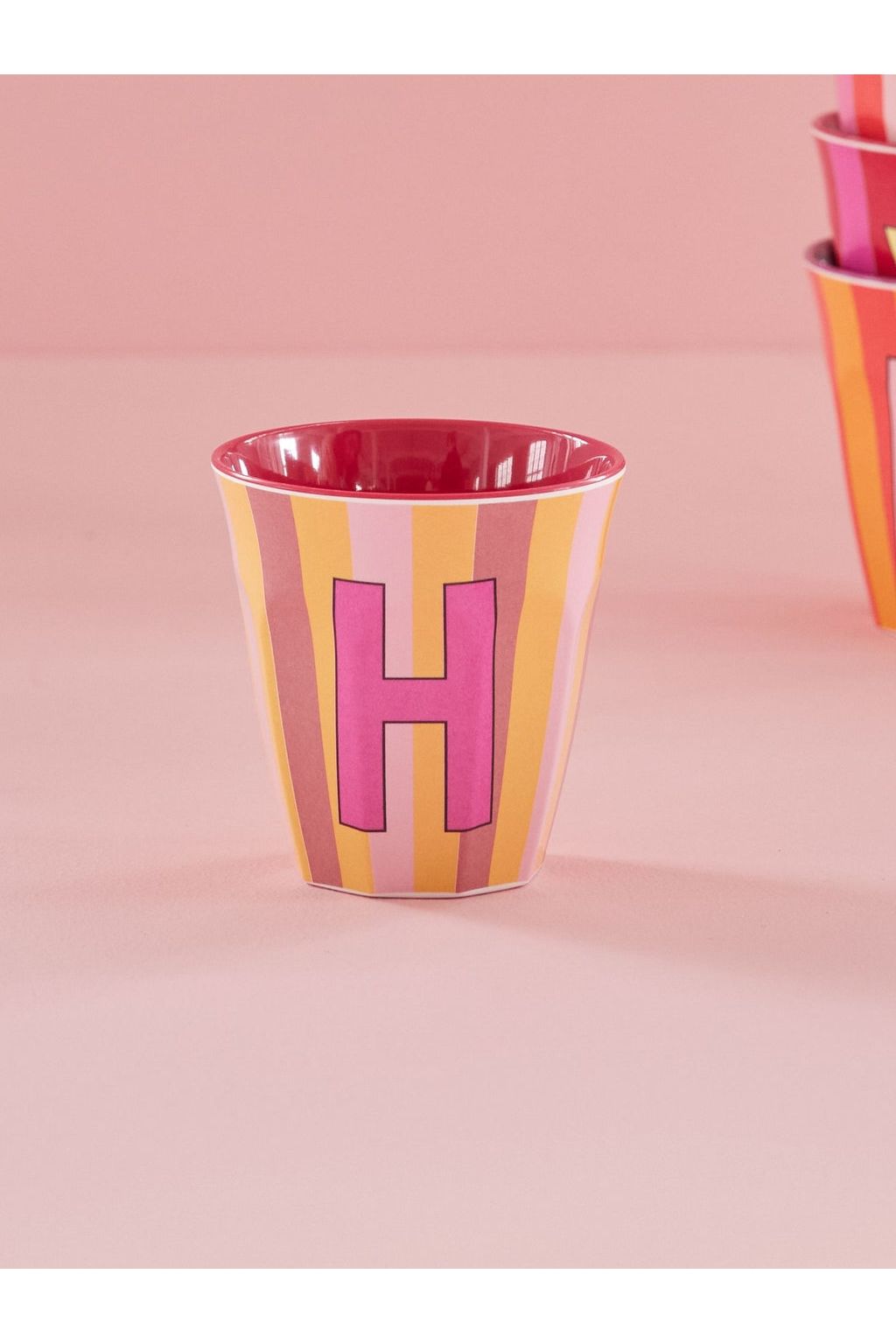 Melamine Cup - H - Multicolor Pink - Stripes van Rice | Kids Conceptstore Le Fanfare