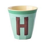 Melamine Cup - H - Vintage - Mint green van Rice | Kids Conceptstore Le Fanfare