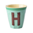 Melamine Cup - H - Vintage - Mint green van Rice | Kids Conceptstore Le Fanfare