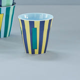 Melamine Cup - I - Multicolor Blue - Stripes van Rice | Kids Conceptstore Le Fanfare