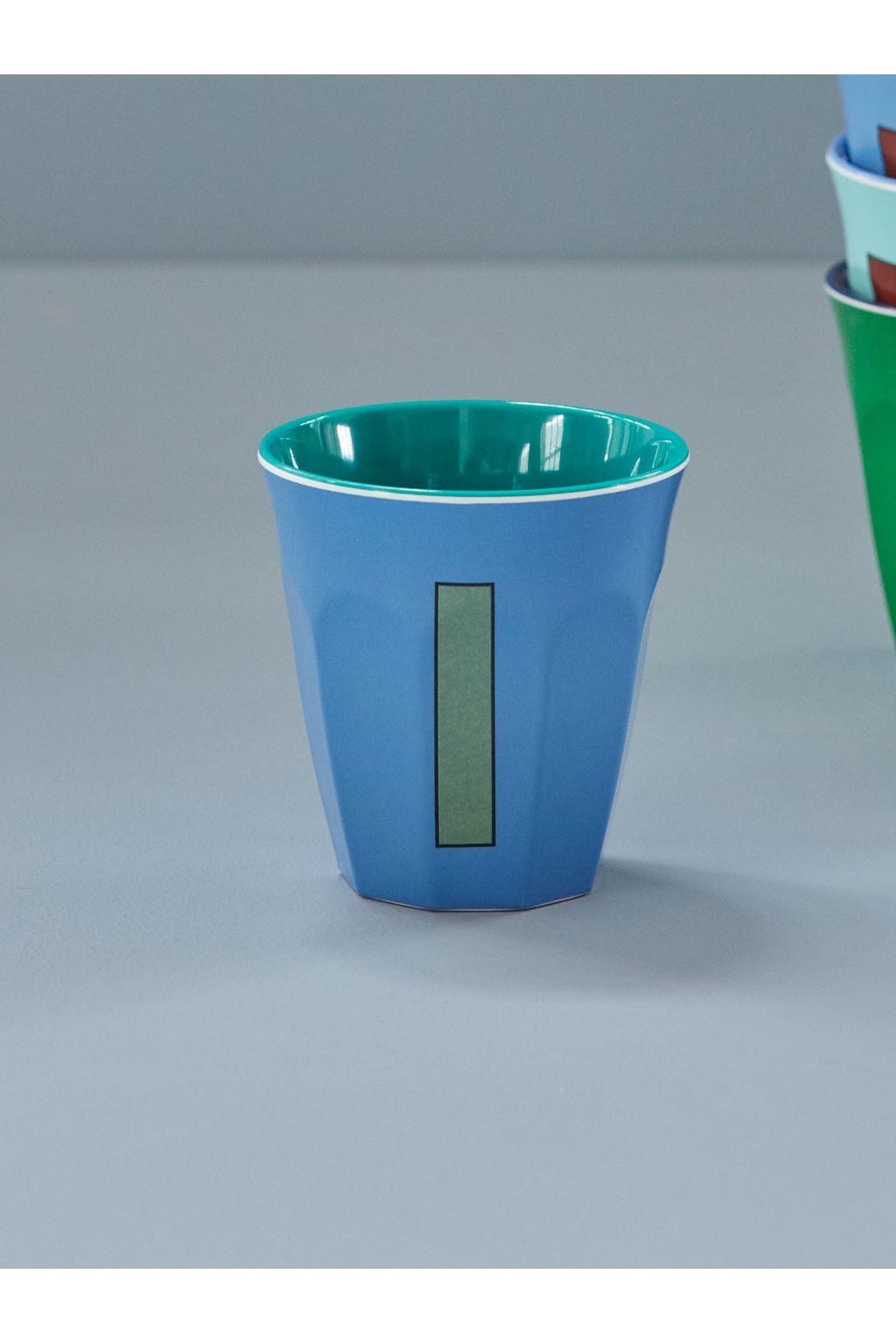 Melamine Cup - I - New Dusty Blue van Rice | Kids Conceptstore Le Fanfare