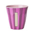Melamine Cup - I - Pink - Stripes van Rice | Kids Conceptstore Le Fanfare