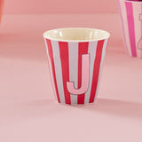 Melamine Cup - J - Red - Stripes van Rice | Kids Conceptstore Le Fanfare
