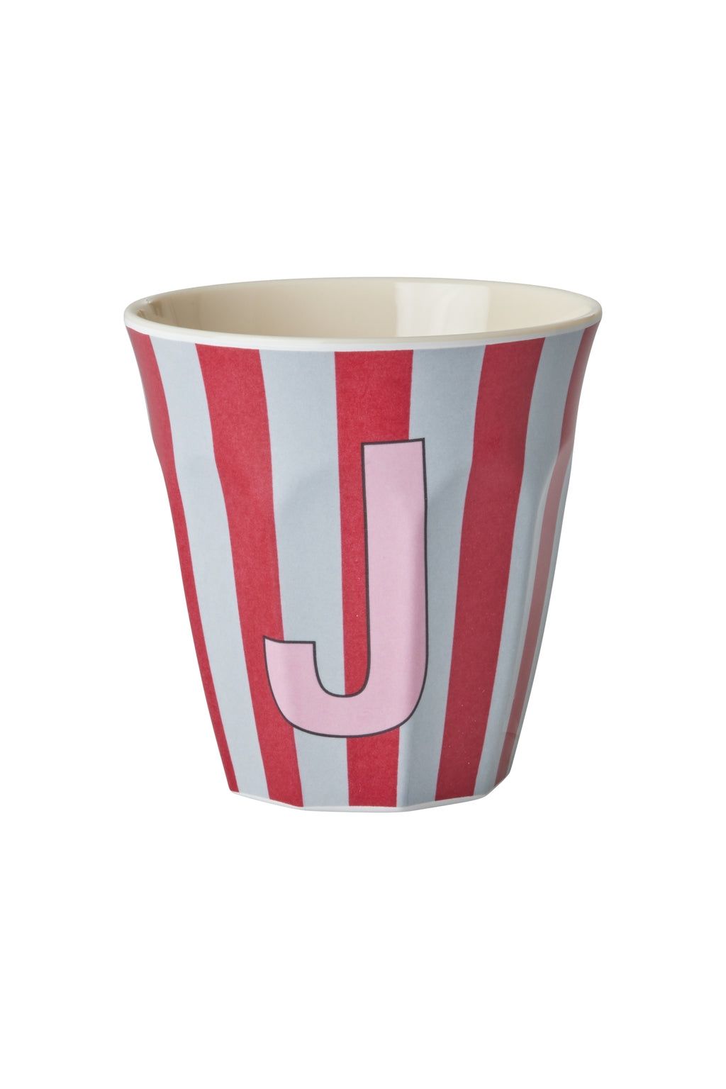 Melamine Cup - J - Red - Stripes van Rice | Kids Conceptstore Le Fanfare