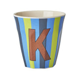 Melamine Cup - K - Blue - Stripes van Rice | Kids Conceptstore Le Fanfare