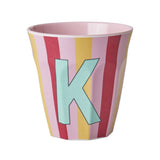 Melamine Cup - K - Pink - Stripes van Rice | Kids Conceptstore Le Fanfare