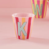 Melamine Cup - K - Pink - Stripes van Rice | Kids Conceptstore Le Fanfare