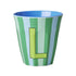 Melamine Cup - L - Green - Stripes van Rice | Kids Conceptstore Le Fanfare