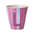 Melamine Cup - L - Multicolor Pink - Stripes van Rice | Kids Conceptstore Le Fanfare