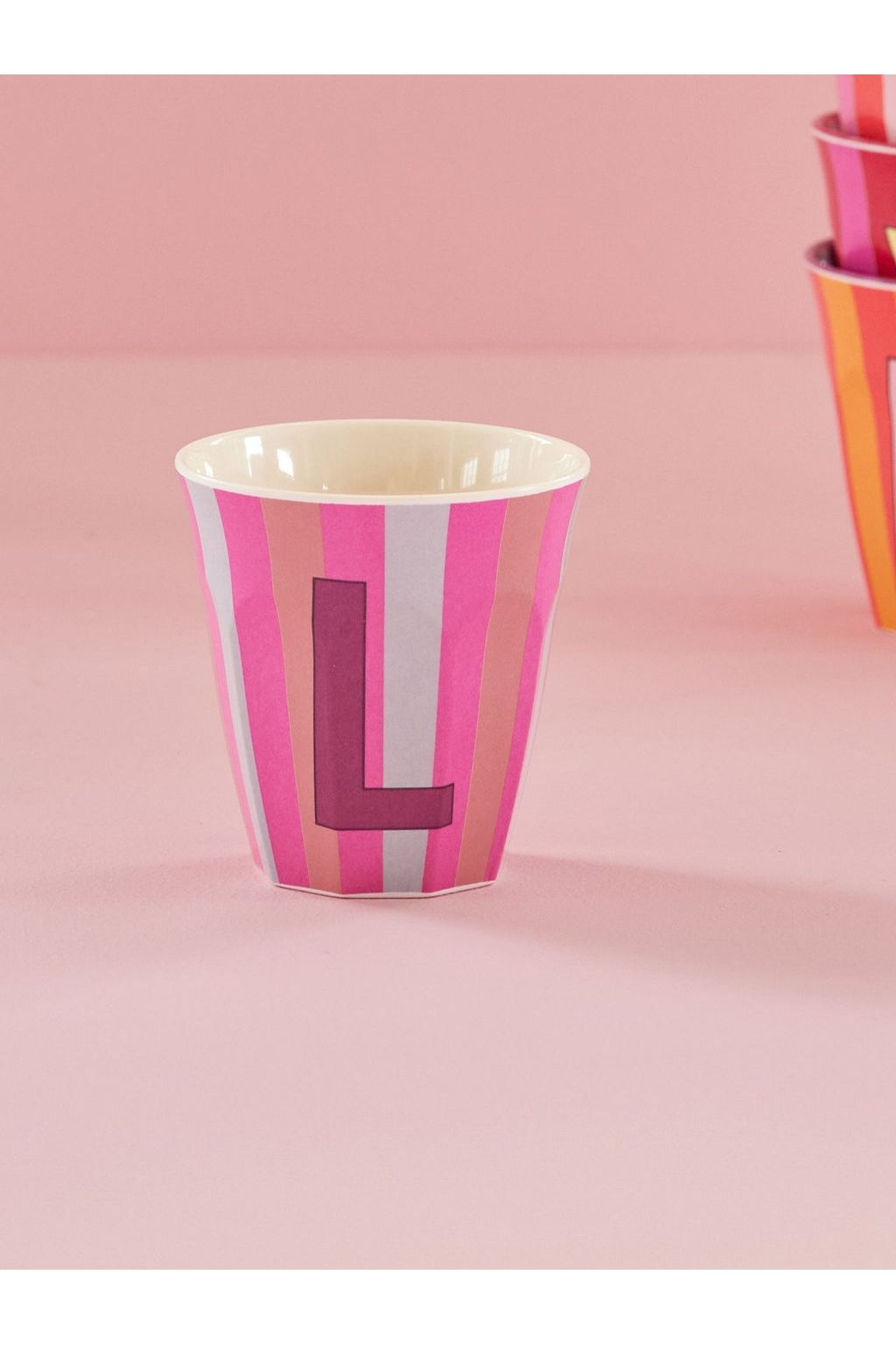 Melamine Cup - L - Multicolor Pink - Stripes van Rice | Kids Conceptstore Le Fanfare