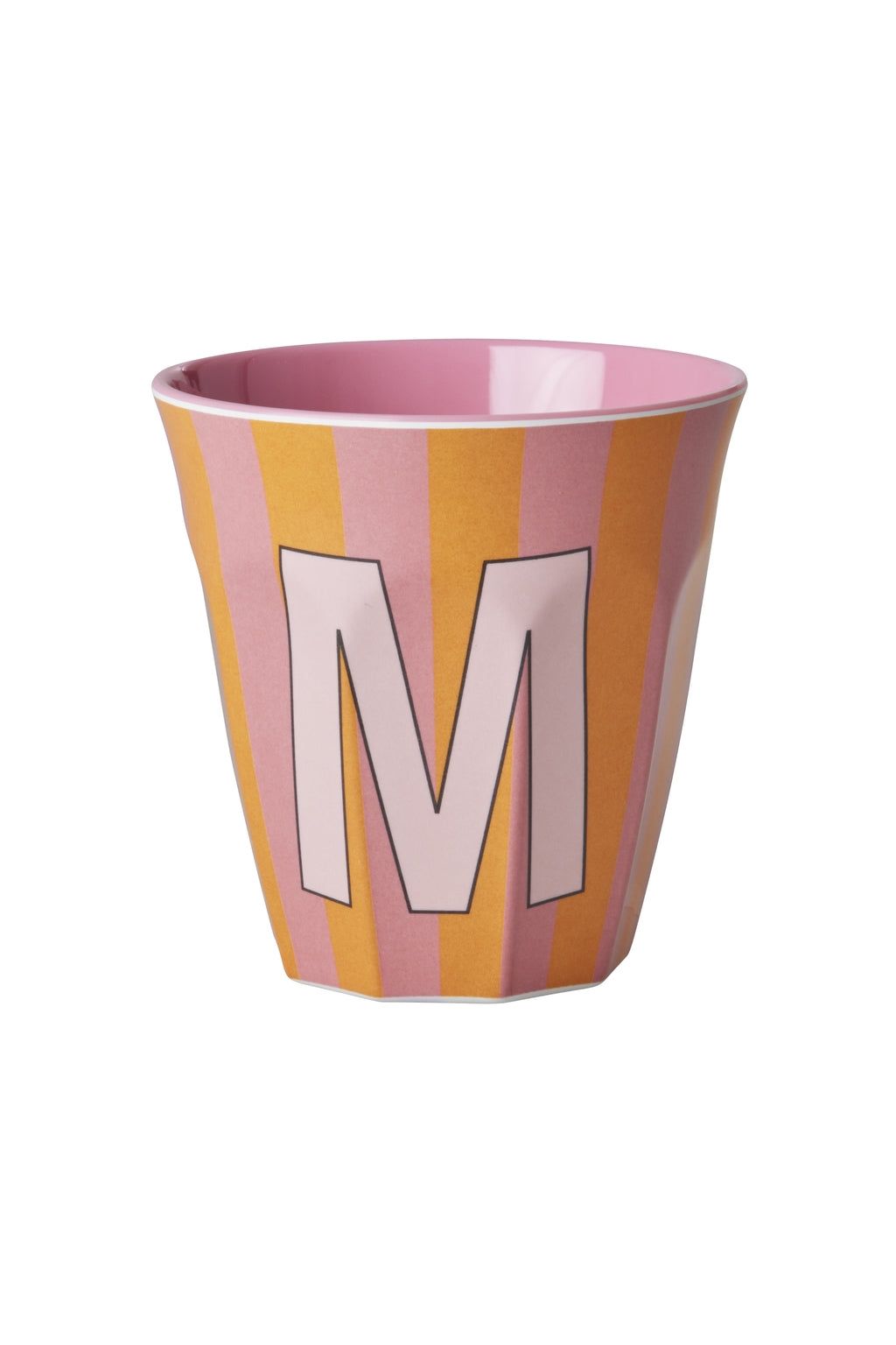Melamine Cup - M - Orange - Stripes van Rice | Kids Conceptstore Le Fanfare