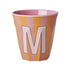Melamine Cup - M - Orange - Stripes van Rice | Kids Conceptstore Le Fanfare