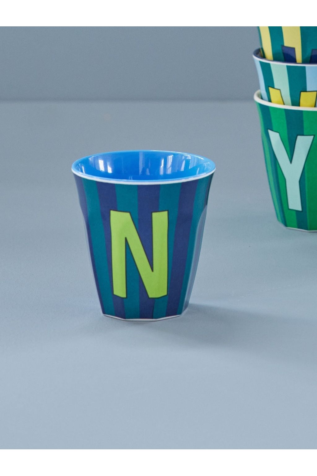 Melamine Cup - N - Multicolor Blue - Stripes van Rice | Kids Conceptstore Le Fanfare