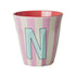 Melamine Cup - N - Soft Pink - Stripes van Rice | Kids Conceptstore Le Fanfare