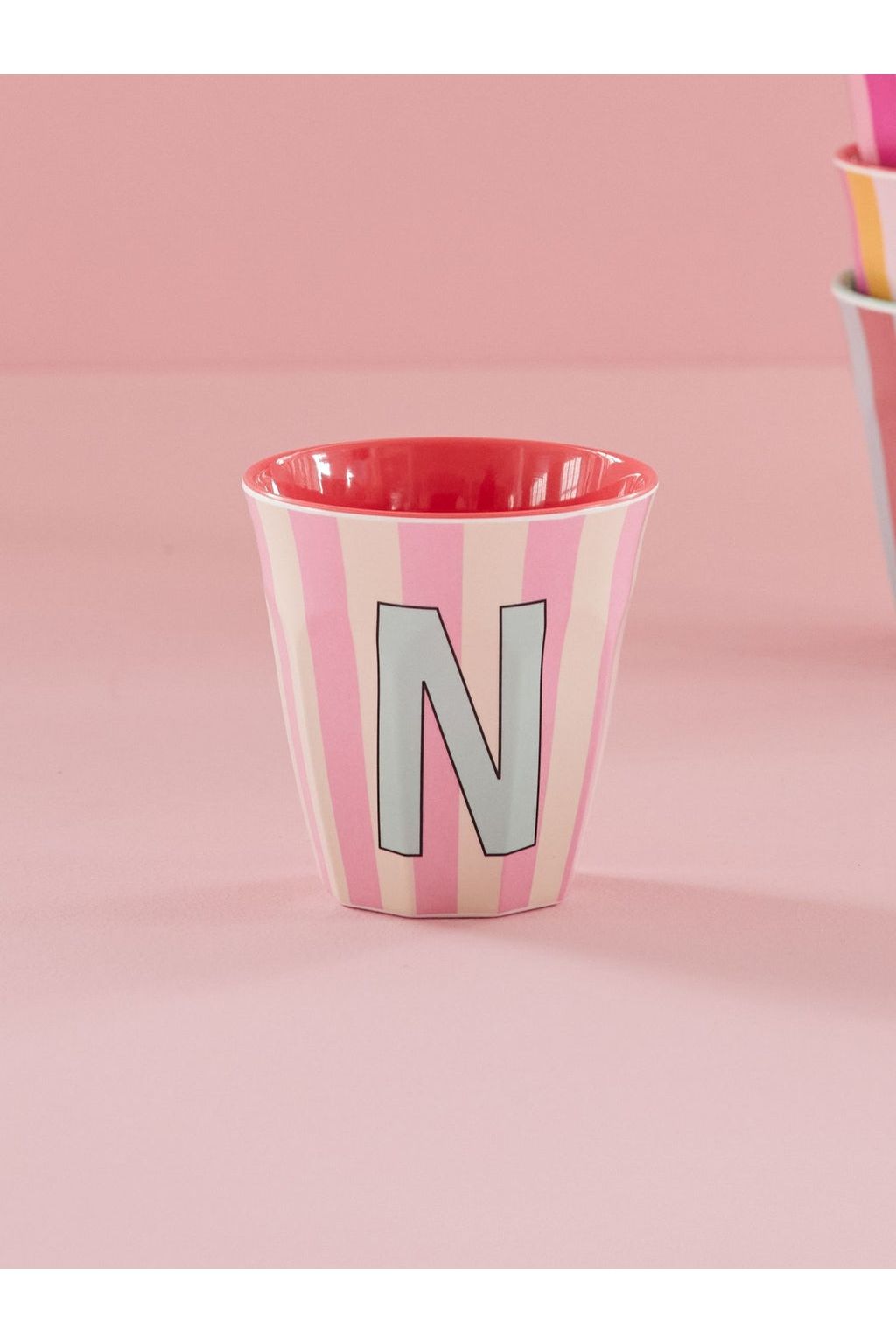 Melamine Cup - N - Soft Pink - Stripes van Rice | Kids Conceptstore Le Fanfare