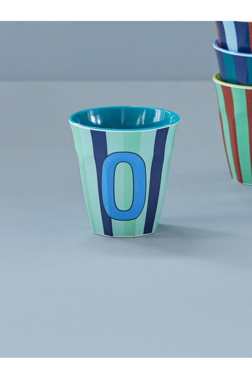 Melamine Cup - O - Blue - Stripes van Rice | Kids Conceptstore Le Fanfare