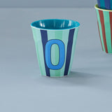 Melamine Cup - O - Blue - Stripes van Rice | Kids Conceptstore Le Fanfare