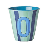 Melamine Cup - O - Blue - Stripes van Rice | Kids Conceptstore Le Fanfare