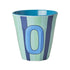 Melamine Cup - O - Blue - Stripes van Rice | Kids Conceptstore Le Fanfare