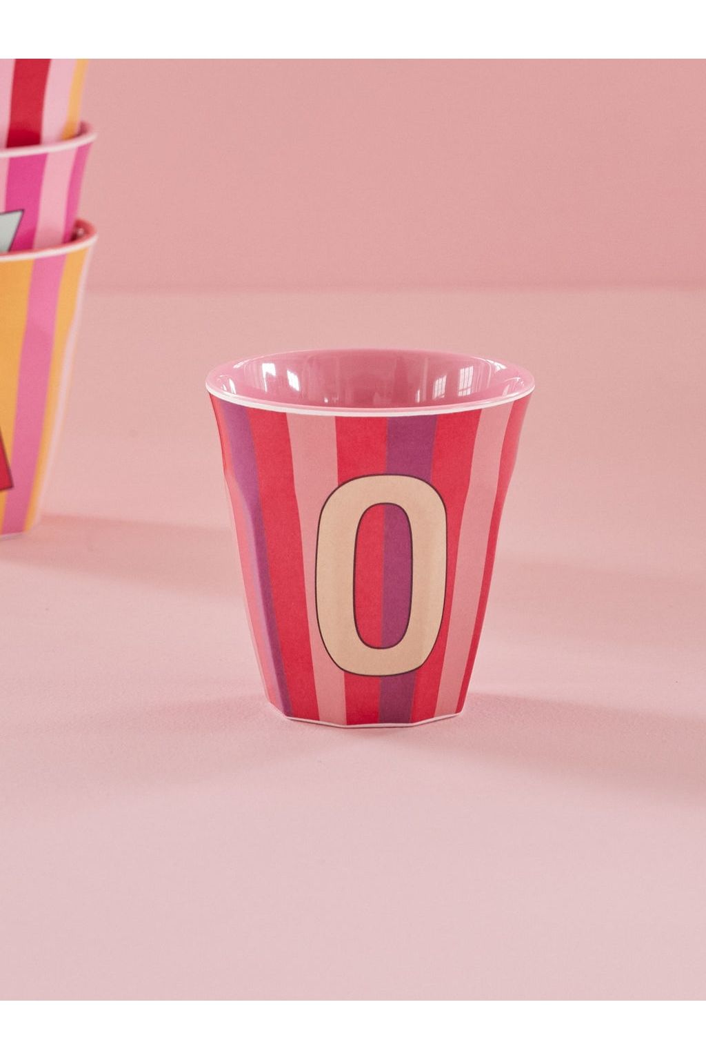 Melamine Cup - O - Multicolor Pink - Stripes van Rice | Kids Conceptstore Le Fanfare