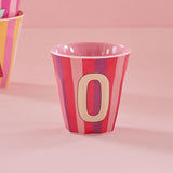 Melamine Cup - O - Multicolor Pink - Stripes van Rice | Kids Conceptstore Le Fanfare