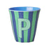 Melamine Cup - P - Multicolor Blue - Stripes van Rice | Kids Conceptstore Le Fanfare