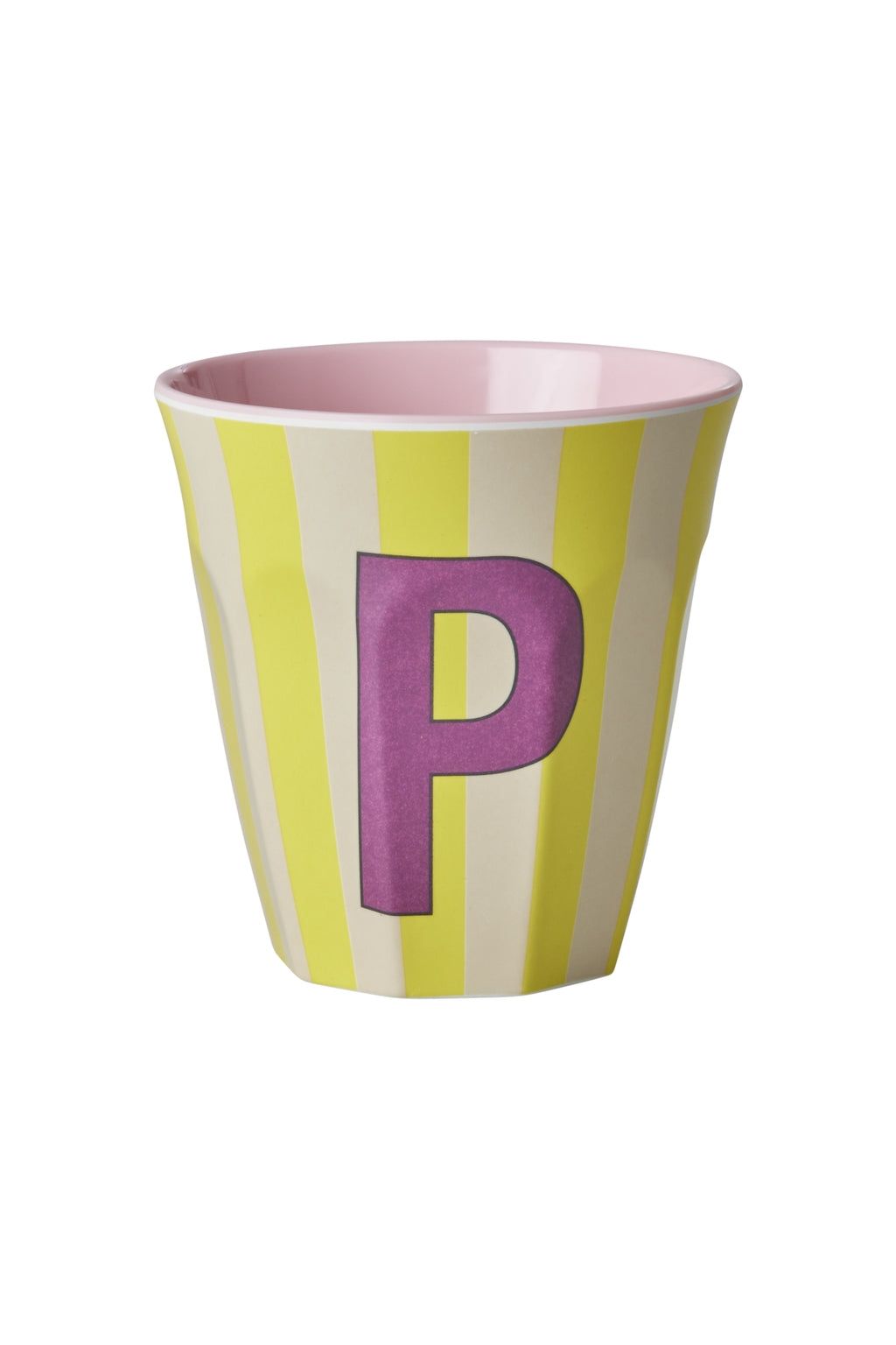 Melamine Cup - P - Soft Yellow - Stripes van Rice | Kids Conceptstore Le Fanfare