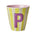 Melamine Cup - P - Soft Yellow - Stripes van Rice | Kids Conceptstore Le Fanfare