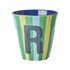Melamine Cup - R - Multicolor Green - Stripes van Rice | Kids Conceptstore Le Fanfare