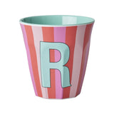 Melamine Cup - R - Pink - Stripes van Rice | Kids Conceptstore Le Fanfare