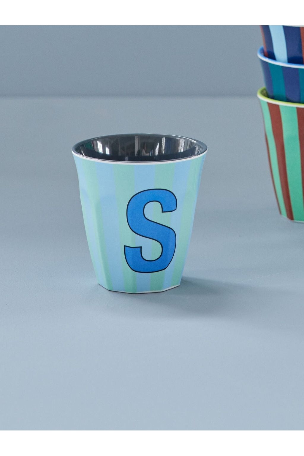 Melamine Cup - S - Blue - Stripes van Rice | Kids Conceptstore Le Fanfare