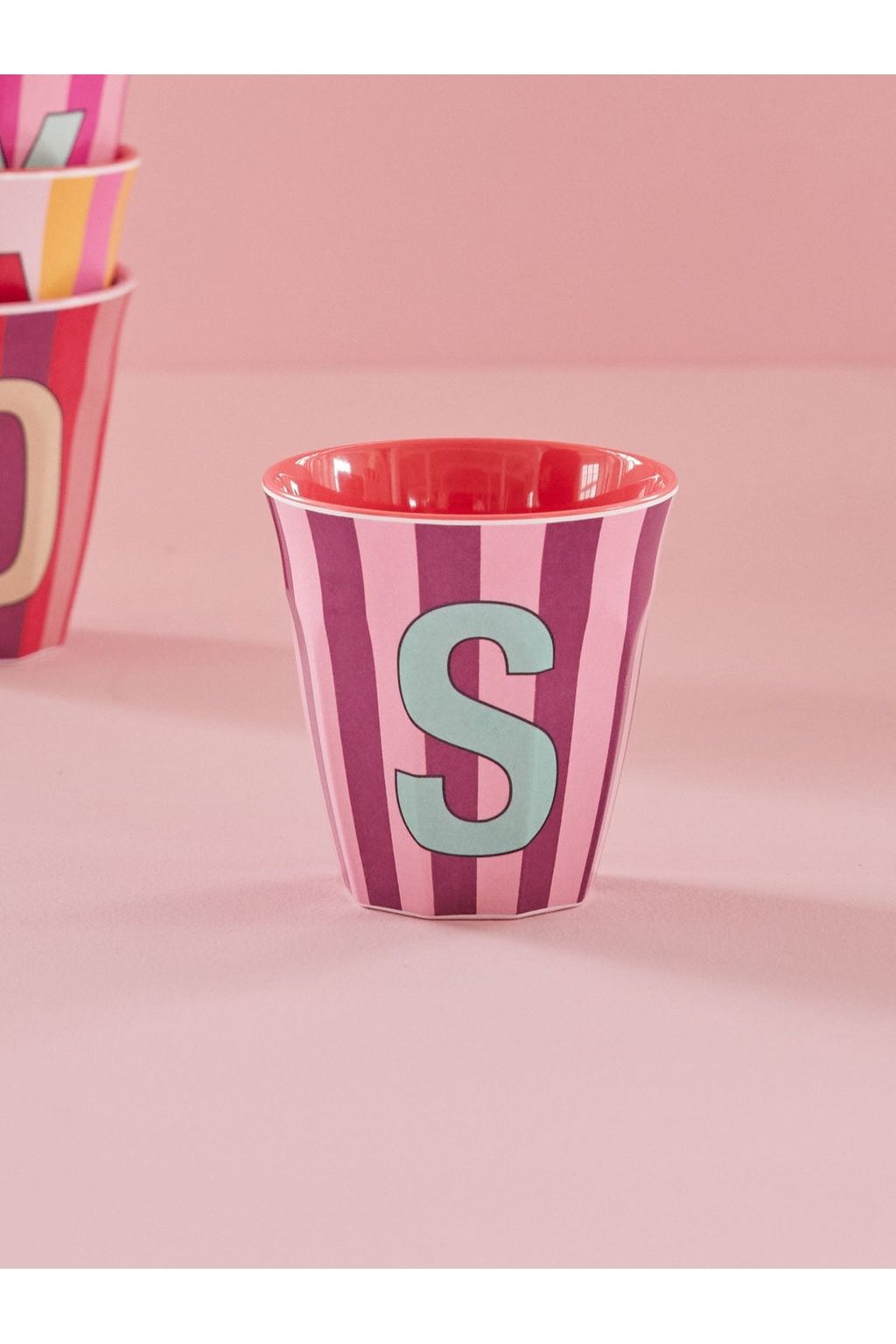 Melamine Cup - S - Multicolor Pink - Stripes van Rice | Kids Conceptstore Le Fanfare