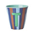 Melamine Cup - T - Blue - Stripes van Rice | Kids Conceptstore Le Fanfare