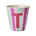 Melamine Cup - T - Pink - Stripes van Rice | Kids Conceptstore Le Fanfare