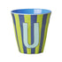 Melamine Cup - U - Green - Stripes van Rice | Kids Conceptstore Le Fanfare