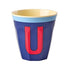 Melamine Cup - U - Vintage - Royal Blue van Rice | Kids Conceptstore Le Fanfare
