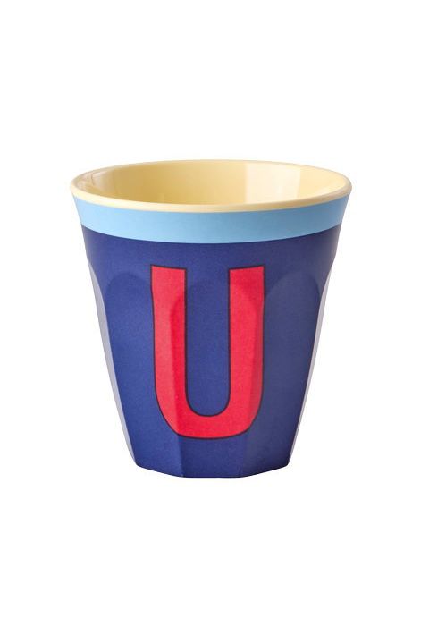 Melamine Cup - U - Vintage - Royal Blue van Rice | Kids Conceptstore Le Fanfare
