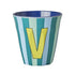 Melamine Cup - V - Multicolor Blue - Stripes van Rice | Kids Conceptstore Le Fanfare