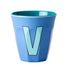 Melamine Cup - V - New Dusty Blue van Rice | Kids Conceptstore Le Fanfare