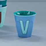 Melamine Cup - V - New Dusty Blue van Rice | Kids Conceptstore Le Fanfare