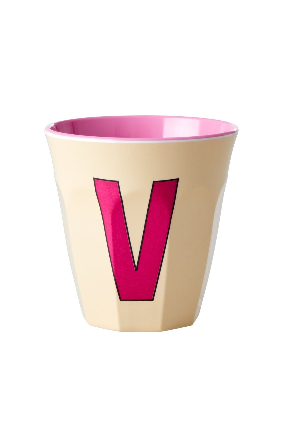 Melamine Cup - V - Soft Yellow van Rice | Kids Conceptstore Le Fanfare