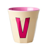 Melamine Cup - V - Soft Yellow van Rice | Kids Conceptstore Le Fanfare