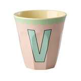 Melamine Cup - V - Vintage - Soft Pink van Rice | Kids Conceptstore Le Fanfare