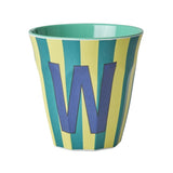 Melamine Cup - W - Multicolor Blue - Stripes van Rice | Kids Conceptstore Le Fanfare