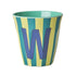 Melamine Cup - W - Multicolor Blue - Stripes van Rice | Kids Conceptstore Le Fanfare