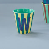 Melamine Cup - W - Multicolor Blue - Stripes van Rice | Kids Conceptstore Le Fanfare