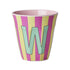 Melamine Cup - W - Multicolor Pink - Stripes van Rice | Kids Conceptstore Le Fanfare