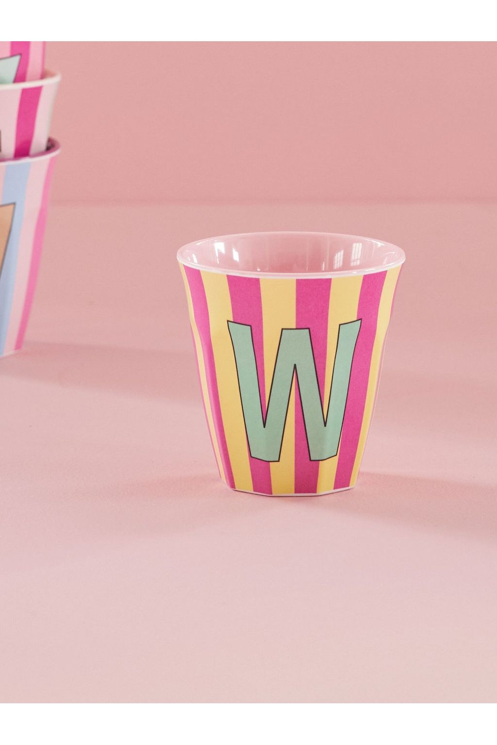 Melamine Cup - W - Multicolor Pink - Stripes van Rice | Kids Conceptstore Le Fanfare