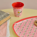 Melamine Cup with Pink Snoopy Print - Medium van Rice | Kids Conceptstore Le Fanfare