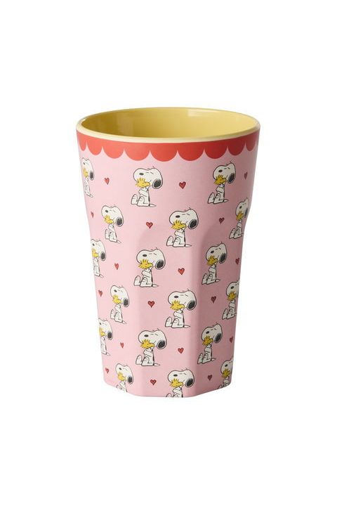 Melamine Cup with Pink Snoopy Print - Tall van Rice | Kids Conceptstore Le Fanfare